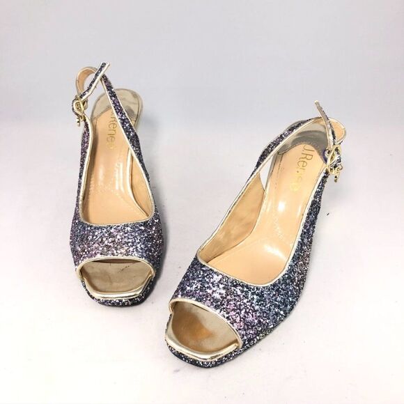 J. Renee Calador Glitter Slingback Pumps, Size 6 - Picture 4 of 15